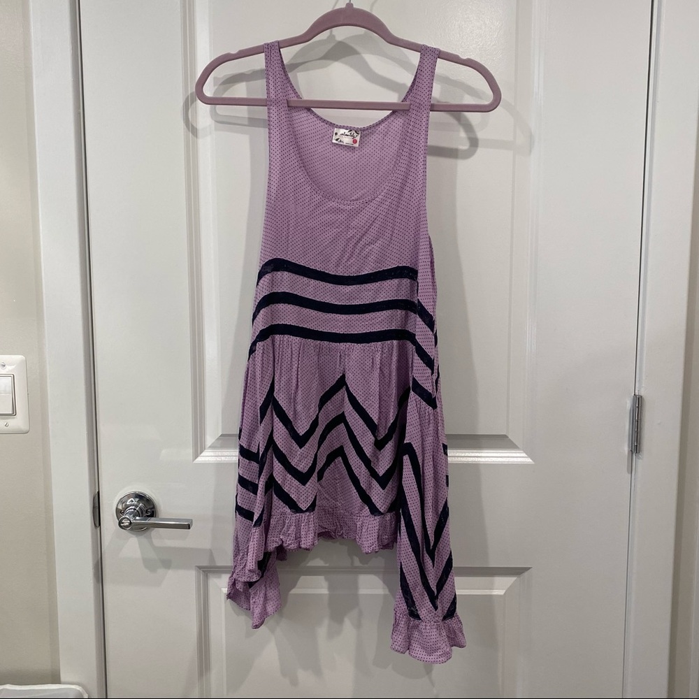 Free People - Voile and Lace Trapeze Slip Dress - Lilac Purple - Size XS